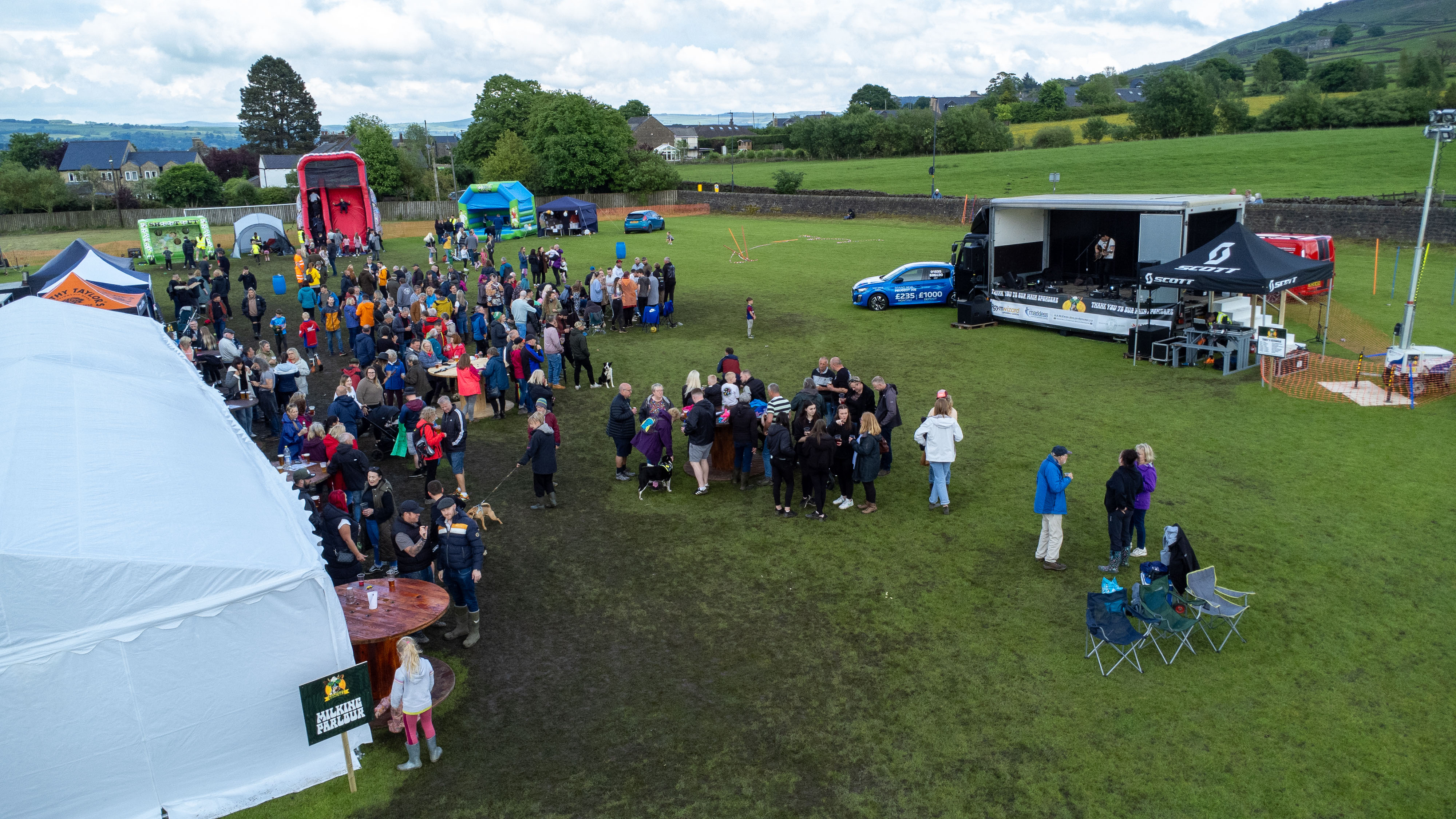 Drone view of CowFest evening
